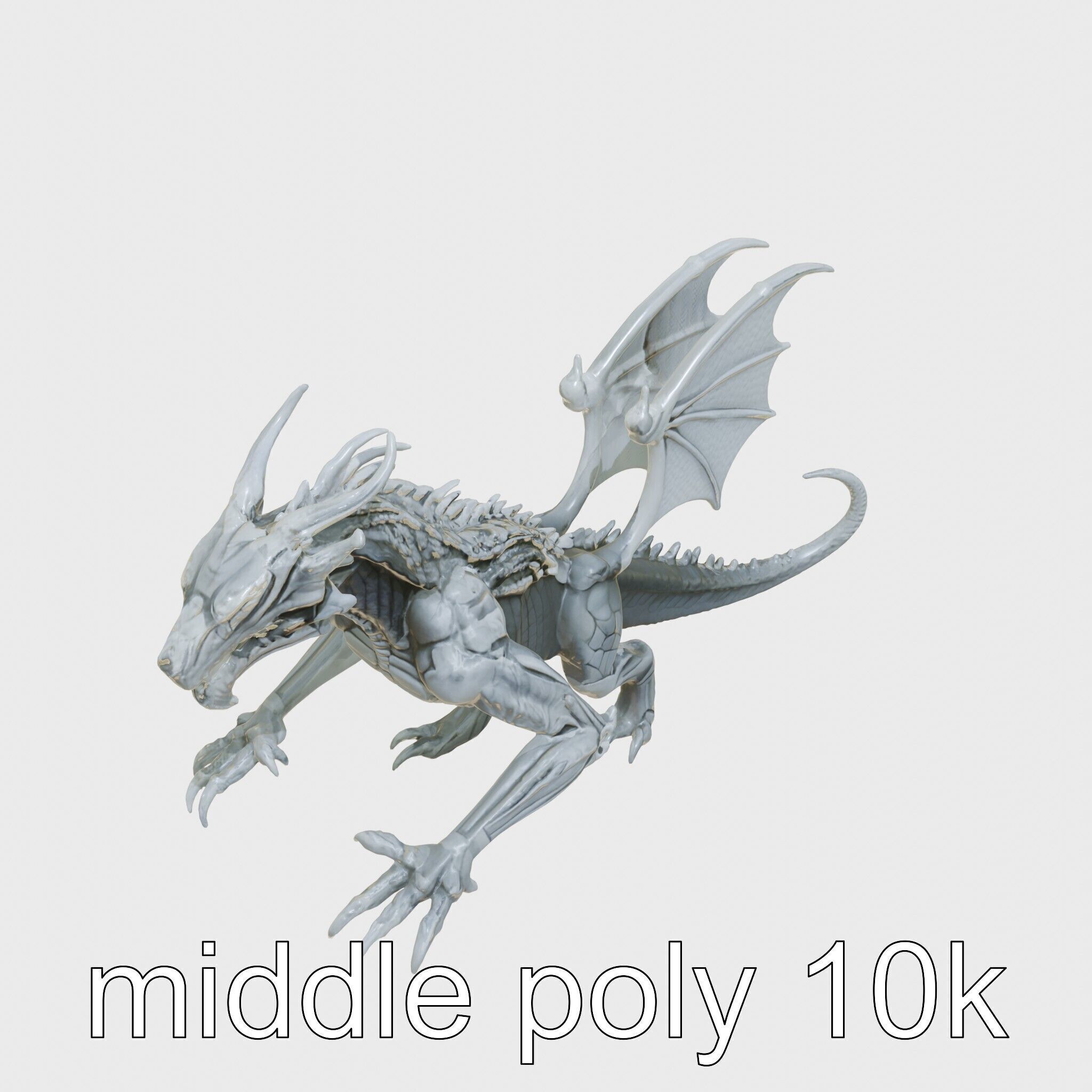 Shadow Dragon 3D Model with Darkness Manipulation Low-poly 3D model_8