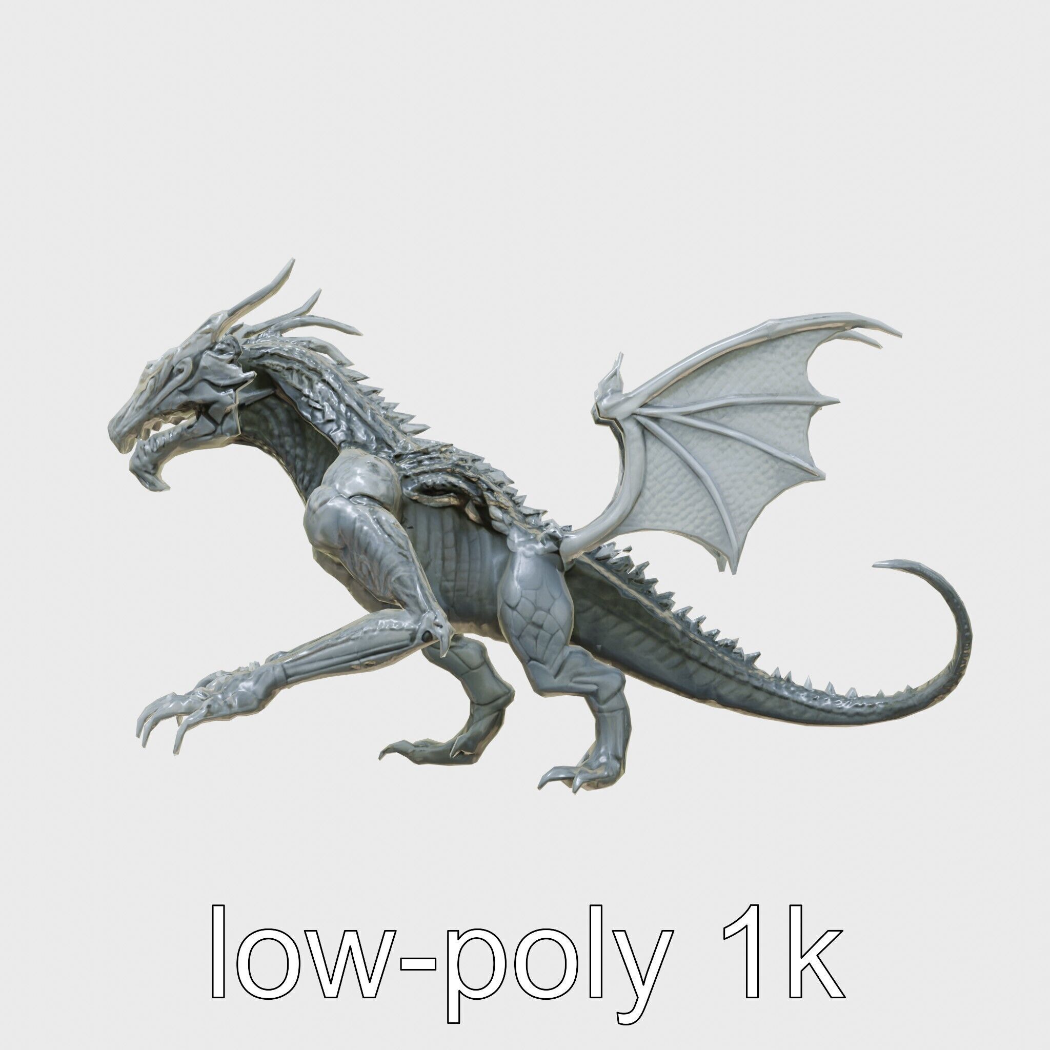 Shadow Dragon 3D Model with Darkness Manipulation Low-poly 3D model_6