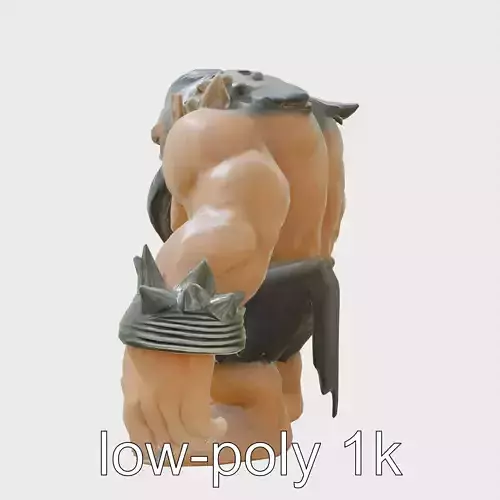 Ancient Ogre Monument with Frightening Presence Low-poly 3D model