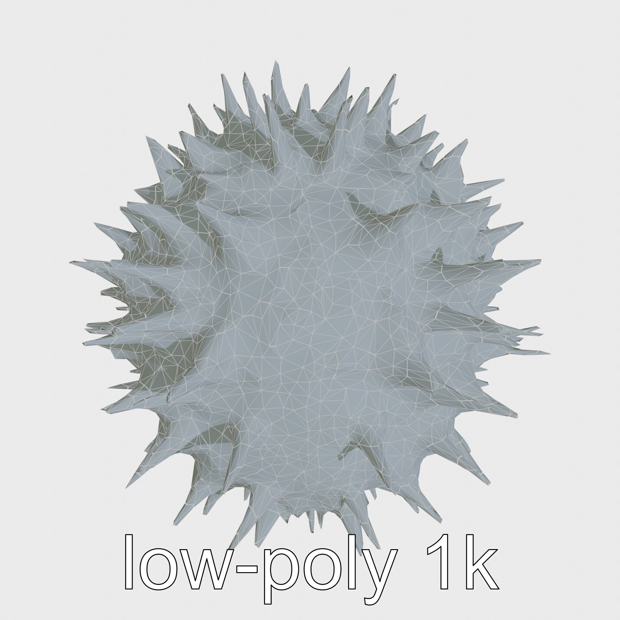 Venomous Fire Urchin with Spines Low-poly 3D model_12