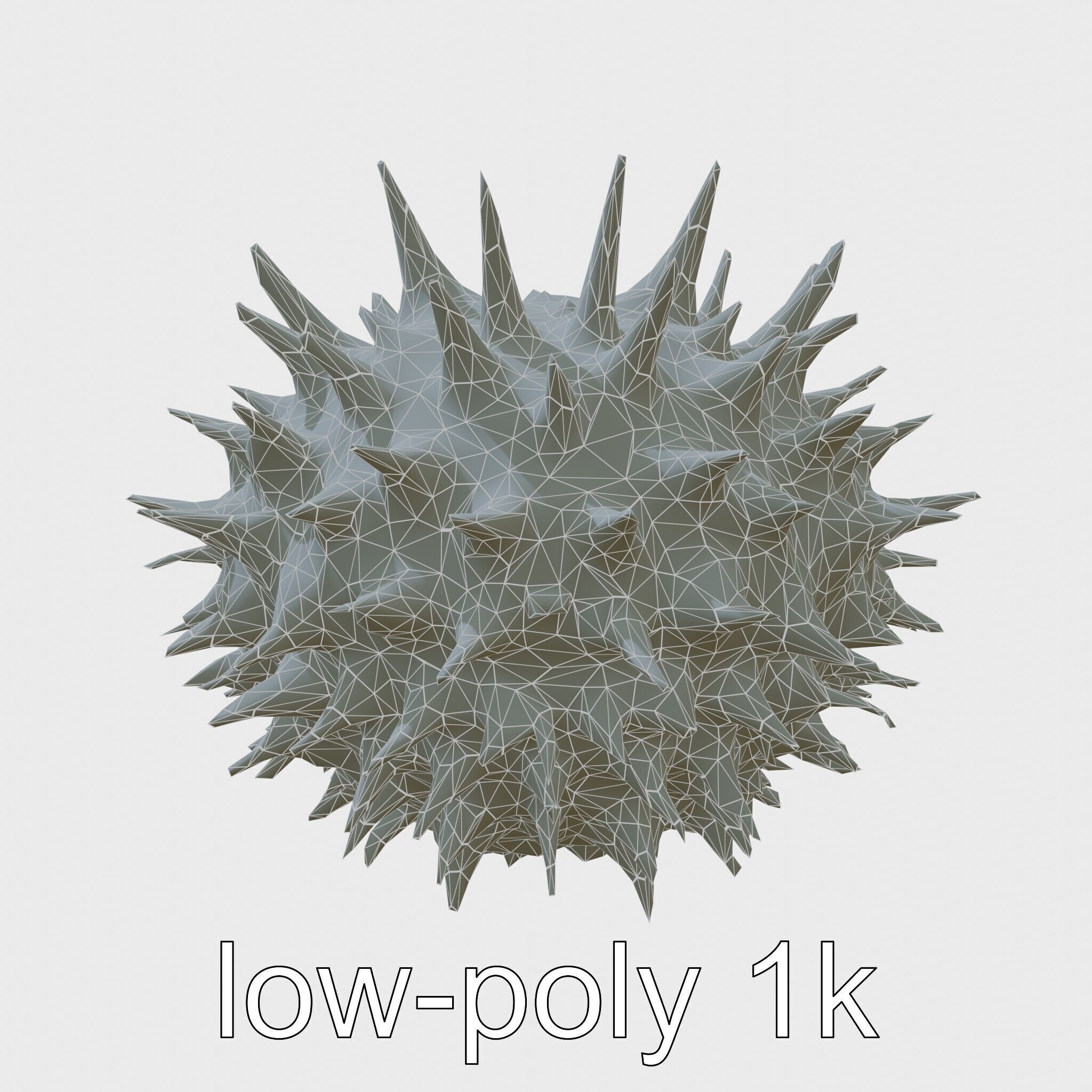 Venomous Fire Urchin with Spines Low-poly 3D model_14
