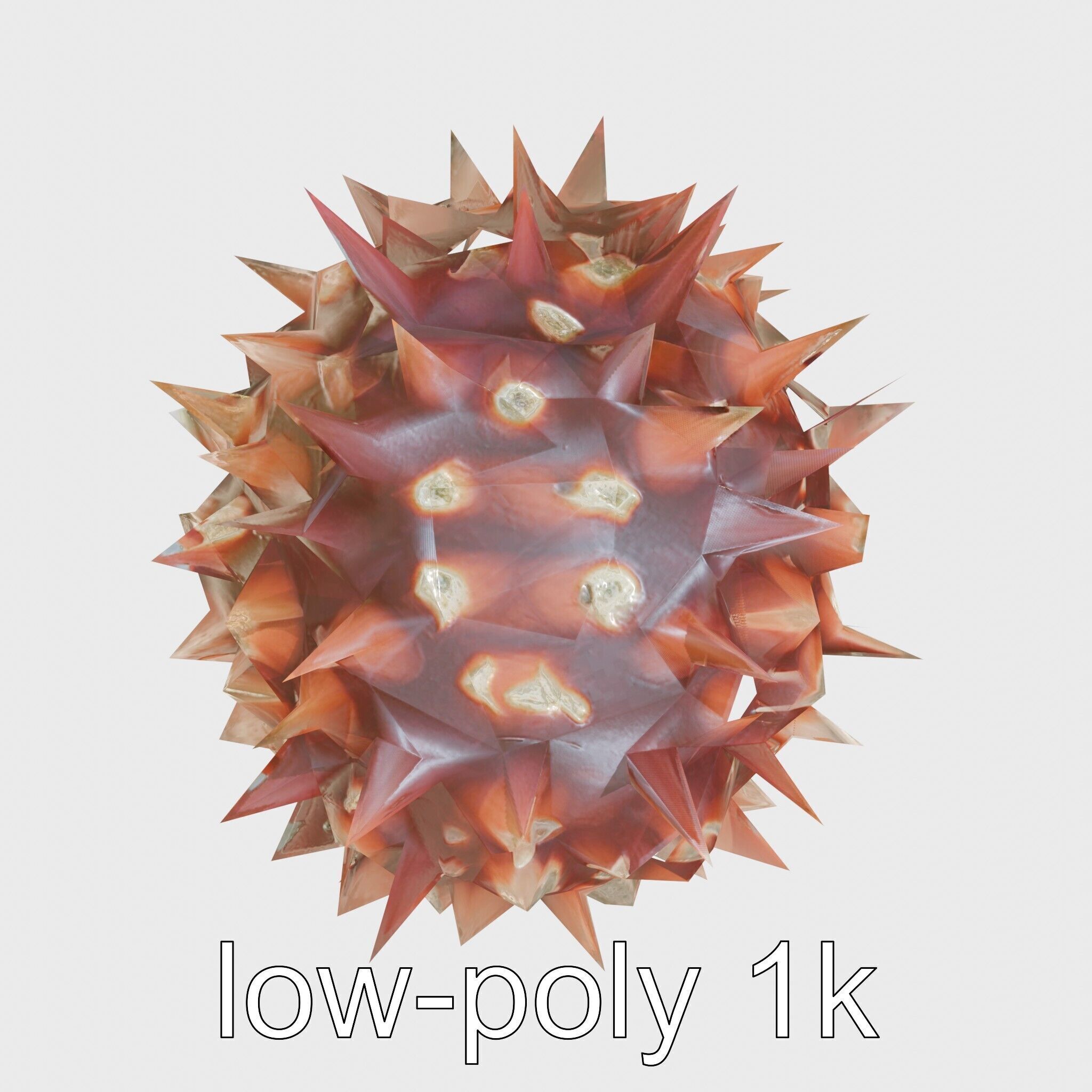 Venomous Fire Urchin with Spines Low-poly 3D model_19