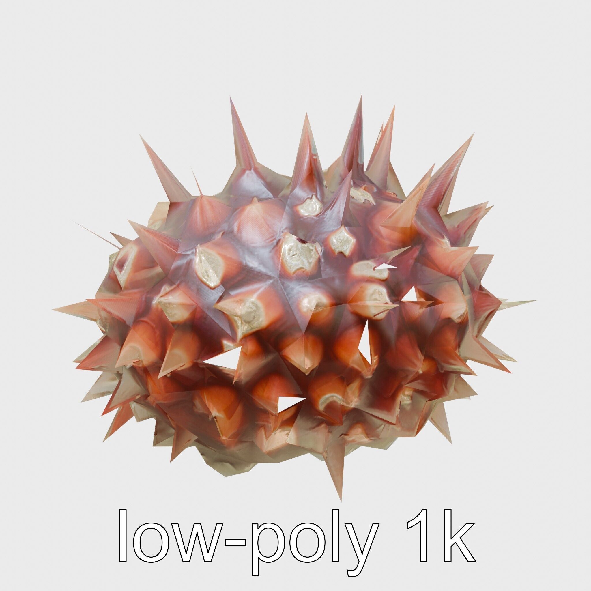 Venomous Fire Urchin with Spines Low-poly 3D model_29