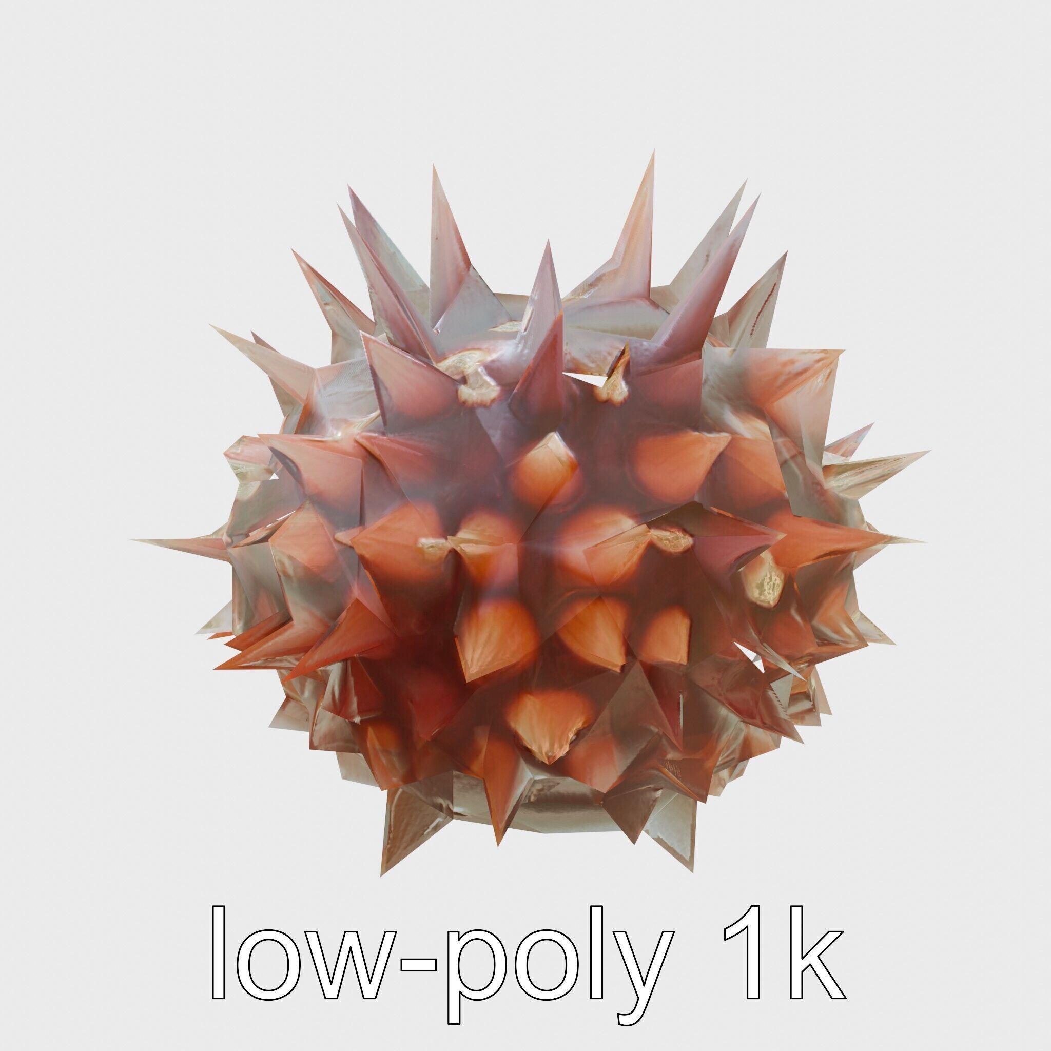 Venomous Fire Urchin with Spines Low-poly 3D model_4