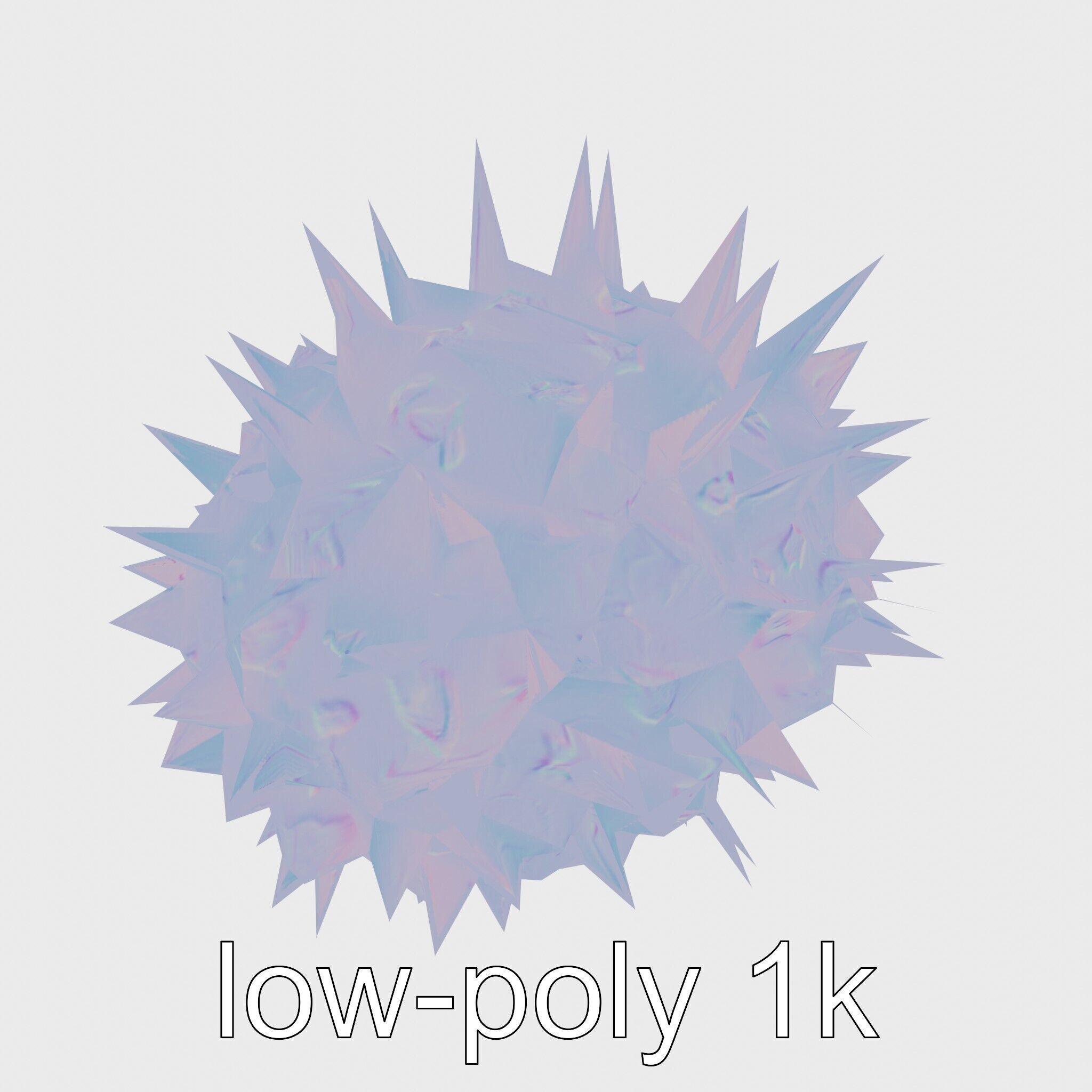 Venomous Fire Urchin with Spines Low-poly 3D model_16