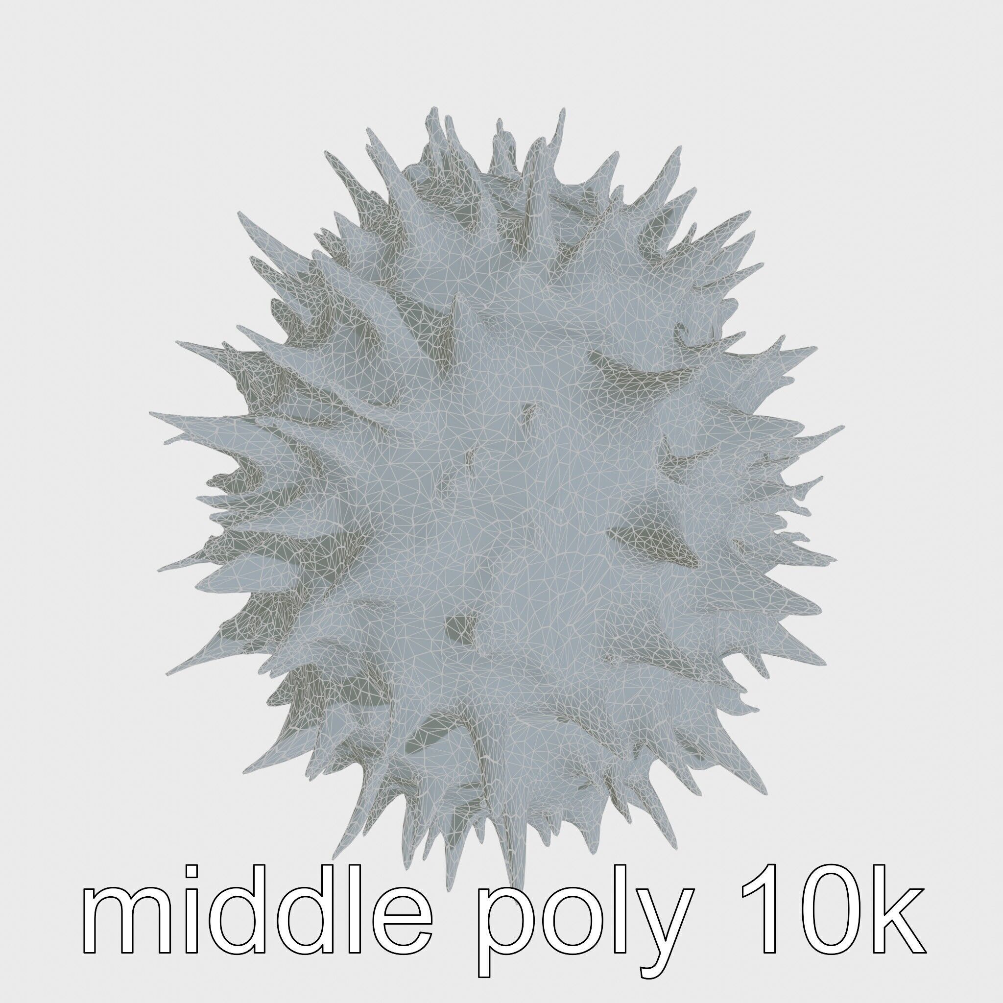 Venomous Fire Urchin with Spines Low-poly 3D model_23