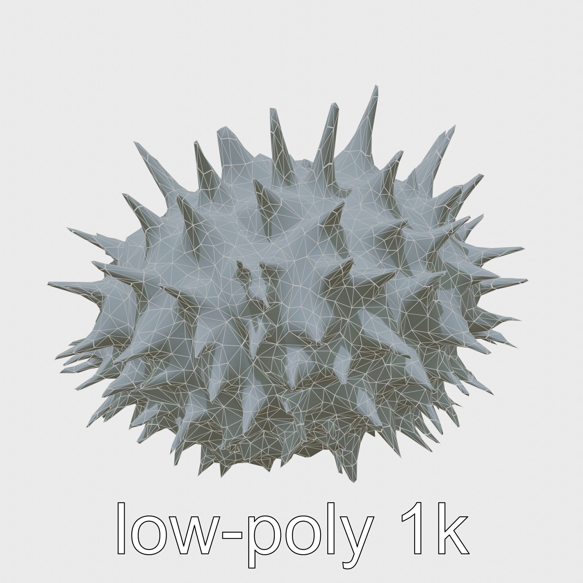 Venomous Fire Urchin with Spines Low-poly 3D model_6