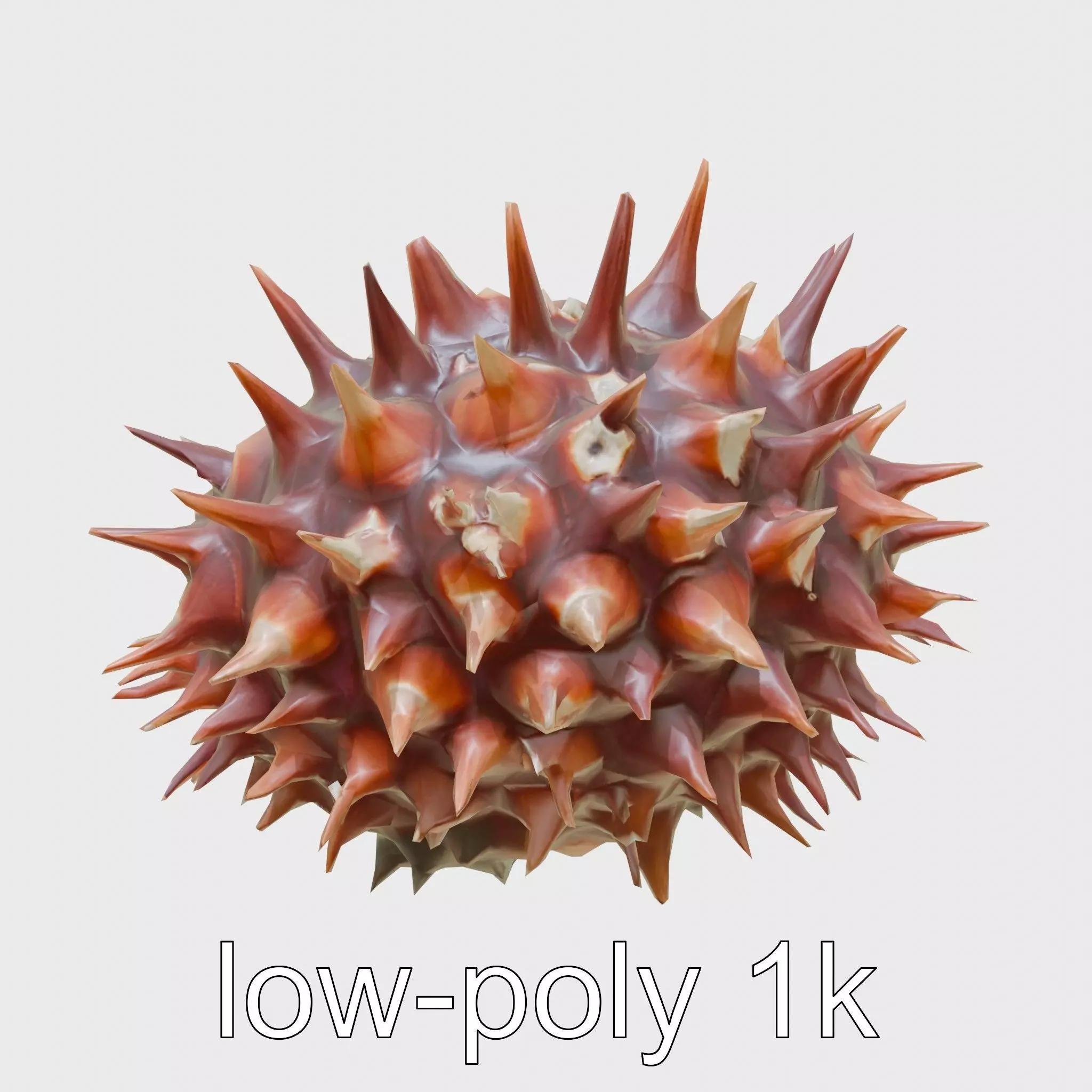 Venomous Fire Urchin with Spines Low-poly 3D model_0