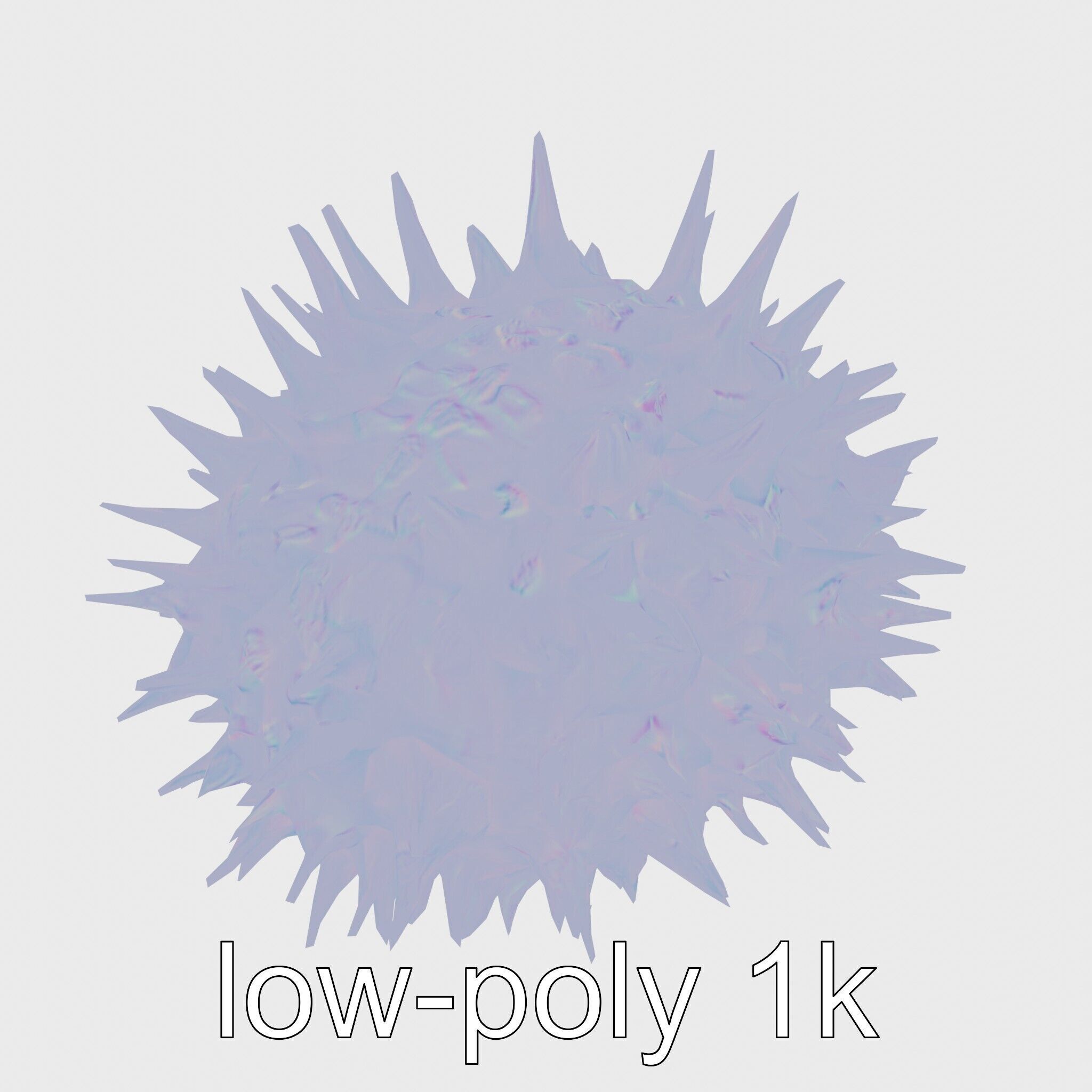 Venomous Fire Urchin with Spines Low-poly 3D model_26