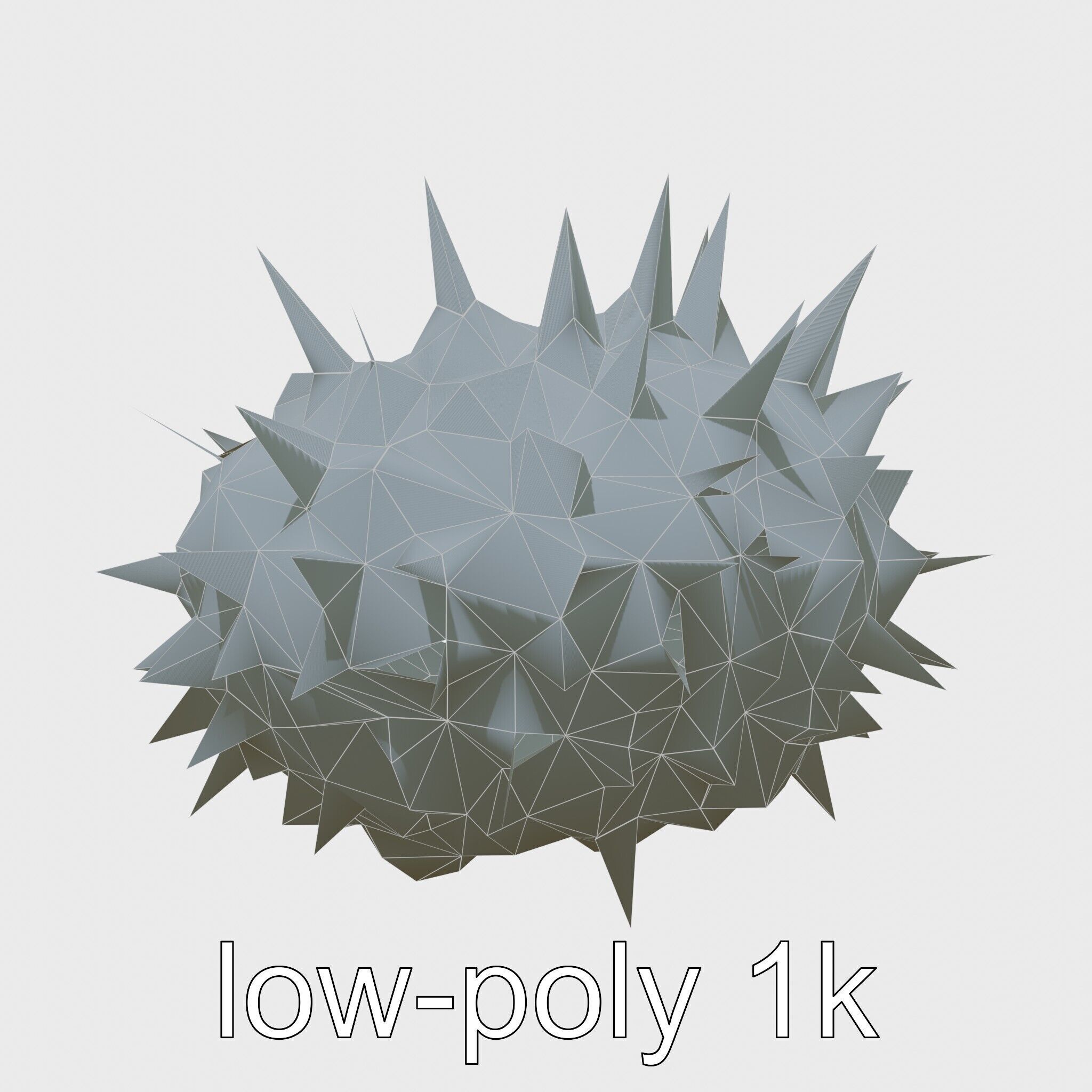 Venomous Fire Urchin with Spines Low-poly 3D model_22