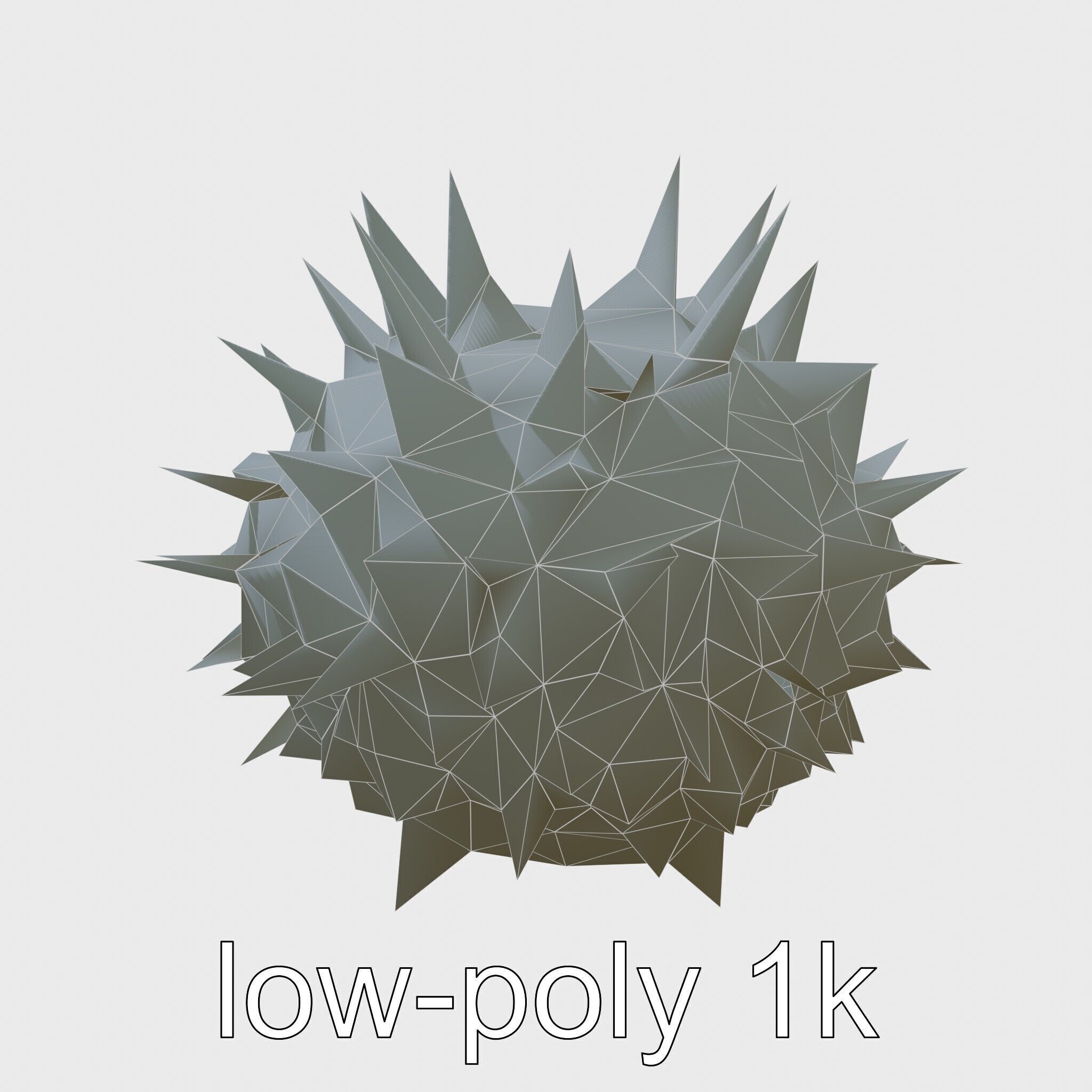 Venomous Fire Urchin with Spines Low-poly 3D model_7