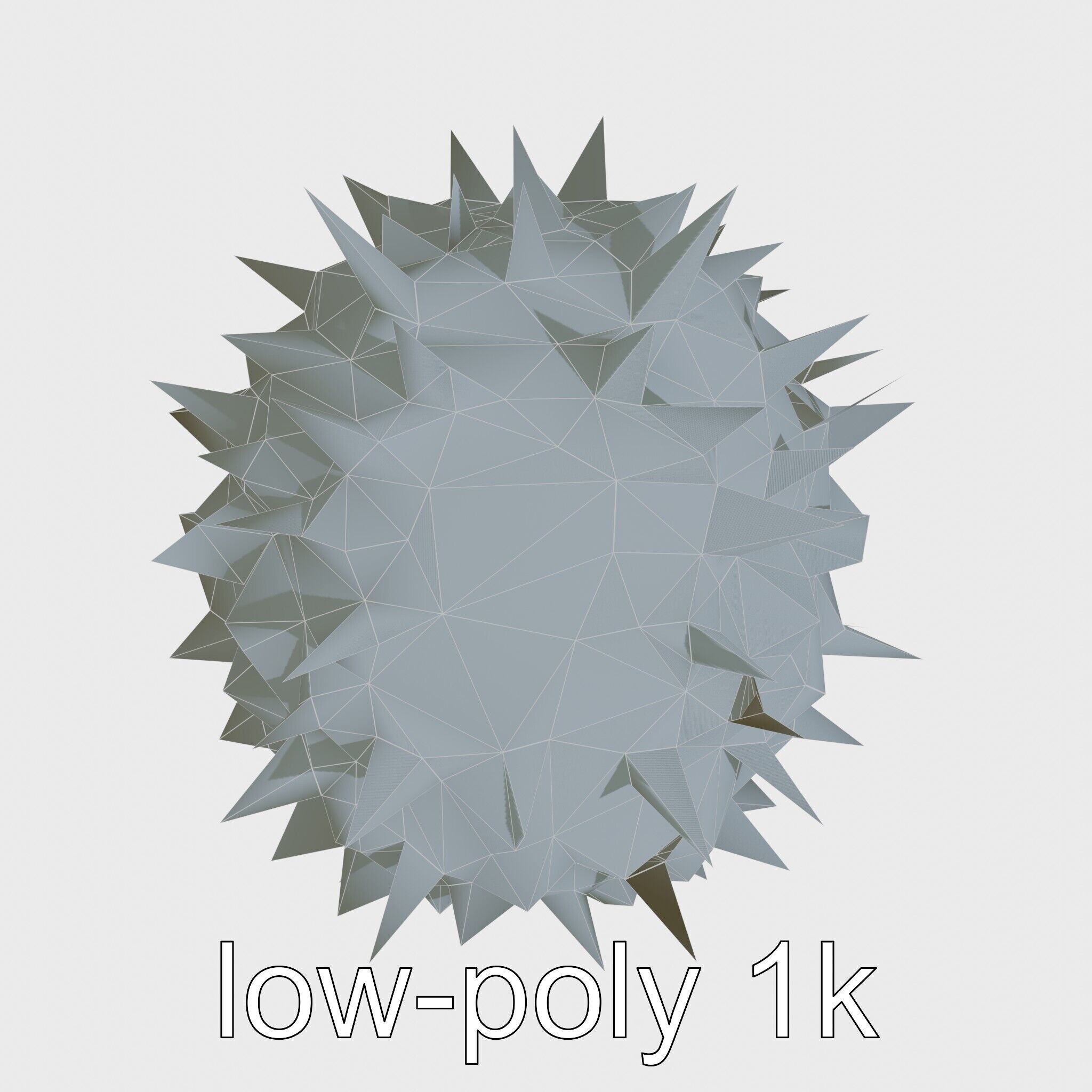 Venomous Fire Urchin with Spines Low-poly 3D model_11