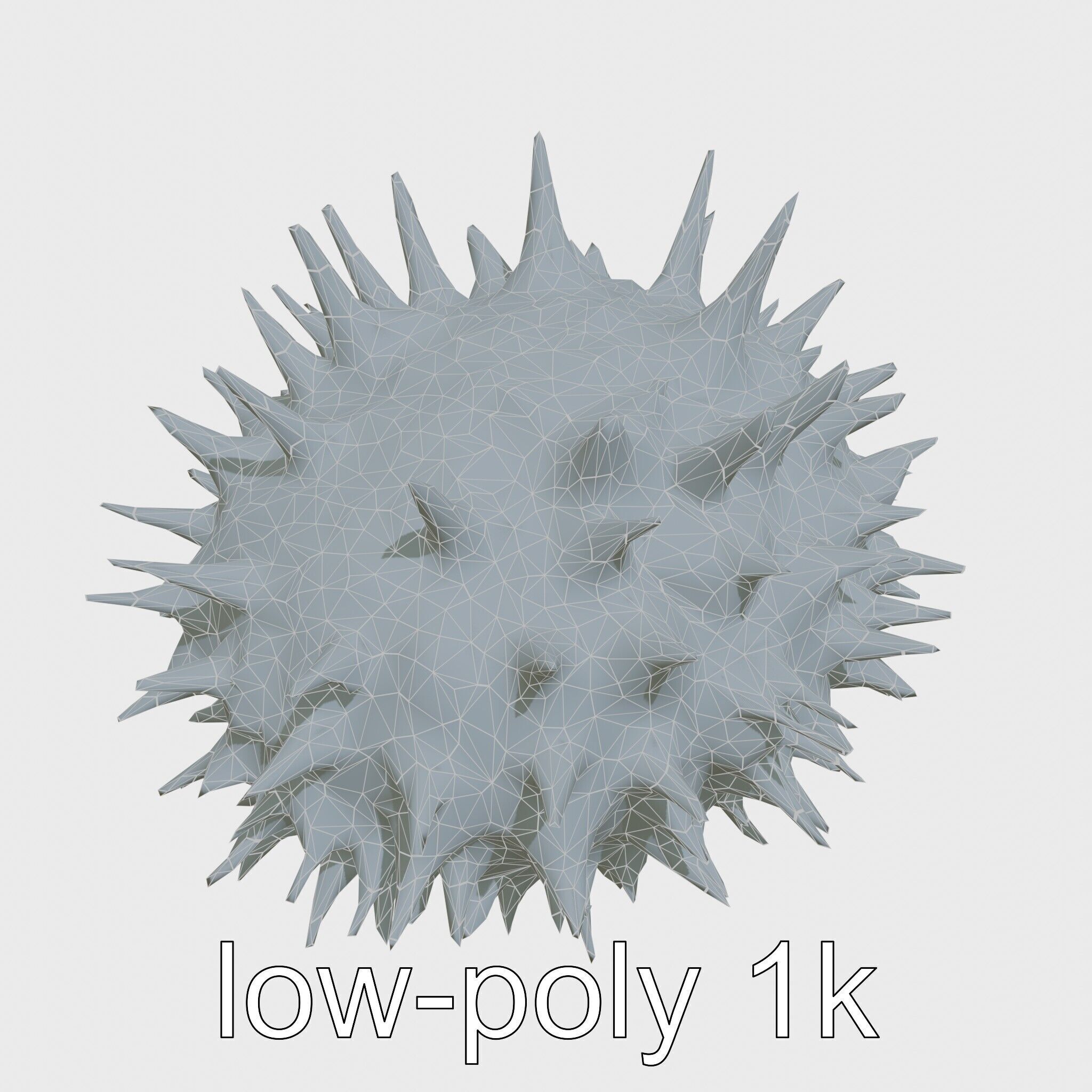 Venomous Fire Urchin with Spines Low-poly 3D model_25