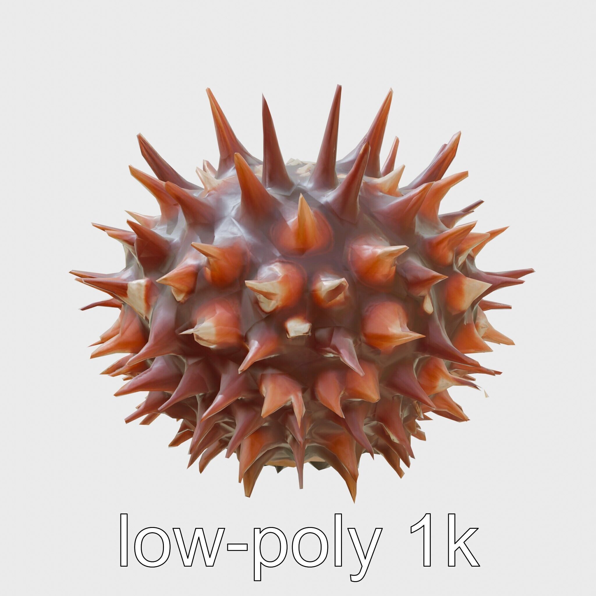 Venomous Fire Urchin with Spines Low-poly 3D model_17