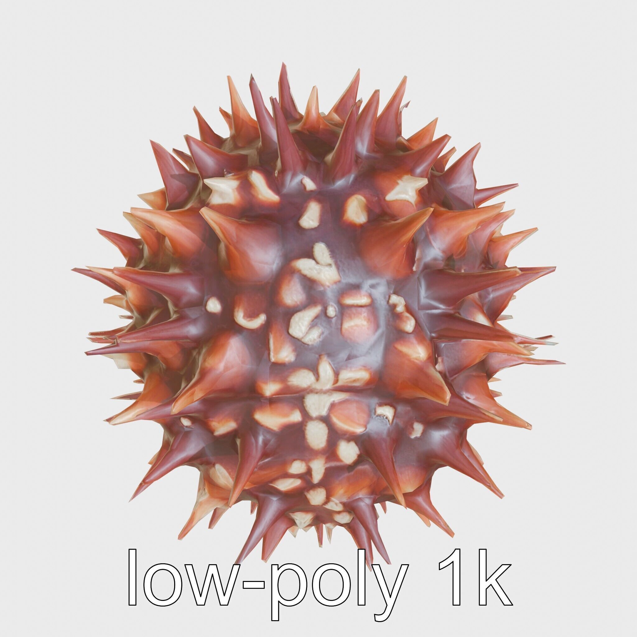 Venomous Fire Urchin with Spines Low-poly 3D model_9