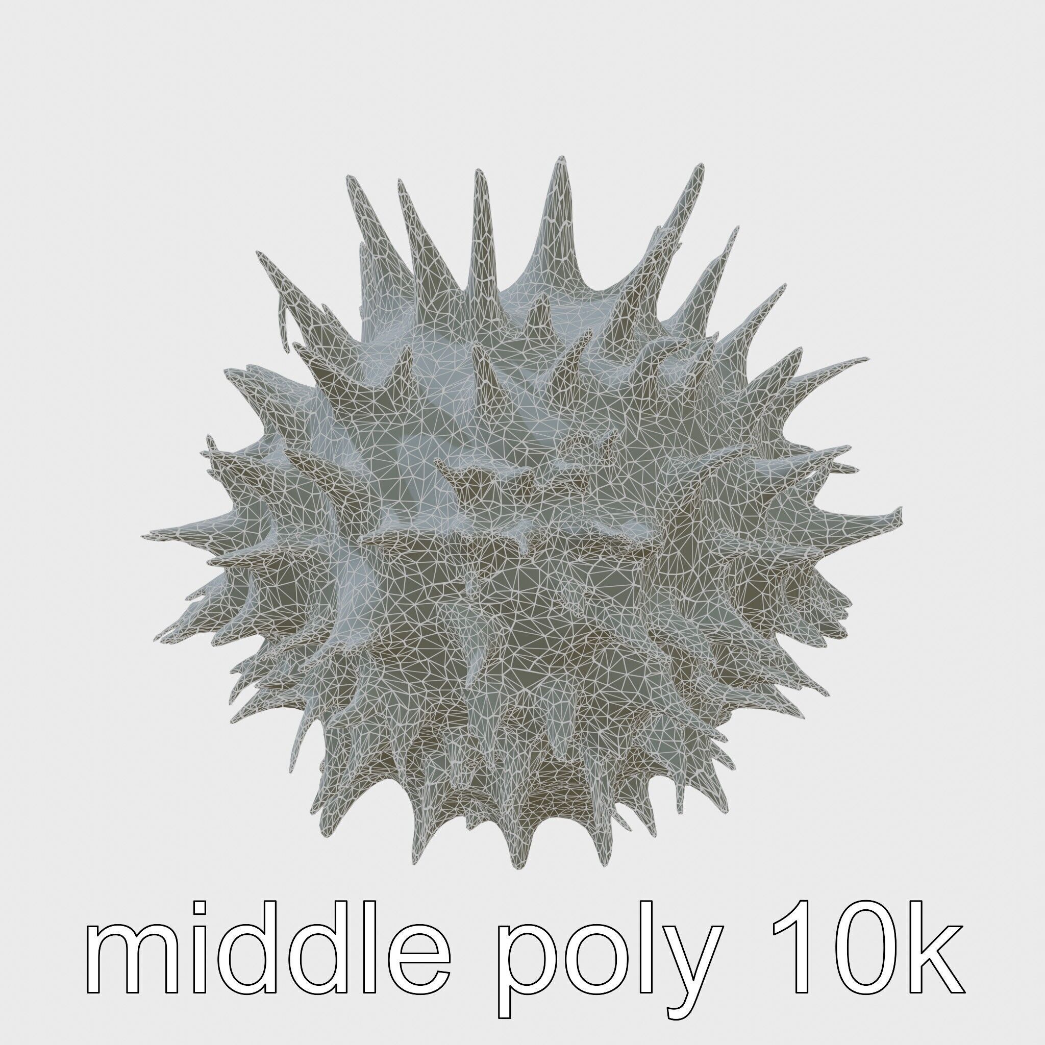 Venomous Fire Urchin with Spines Low-poly 3D model_24
