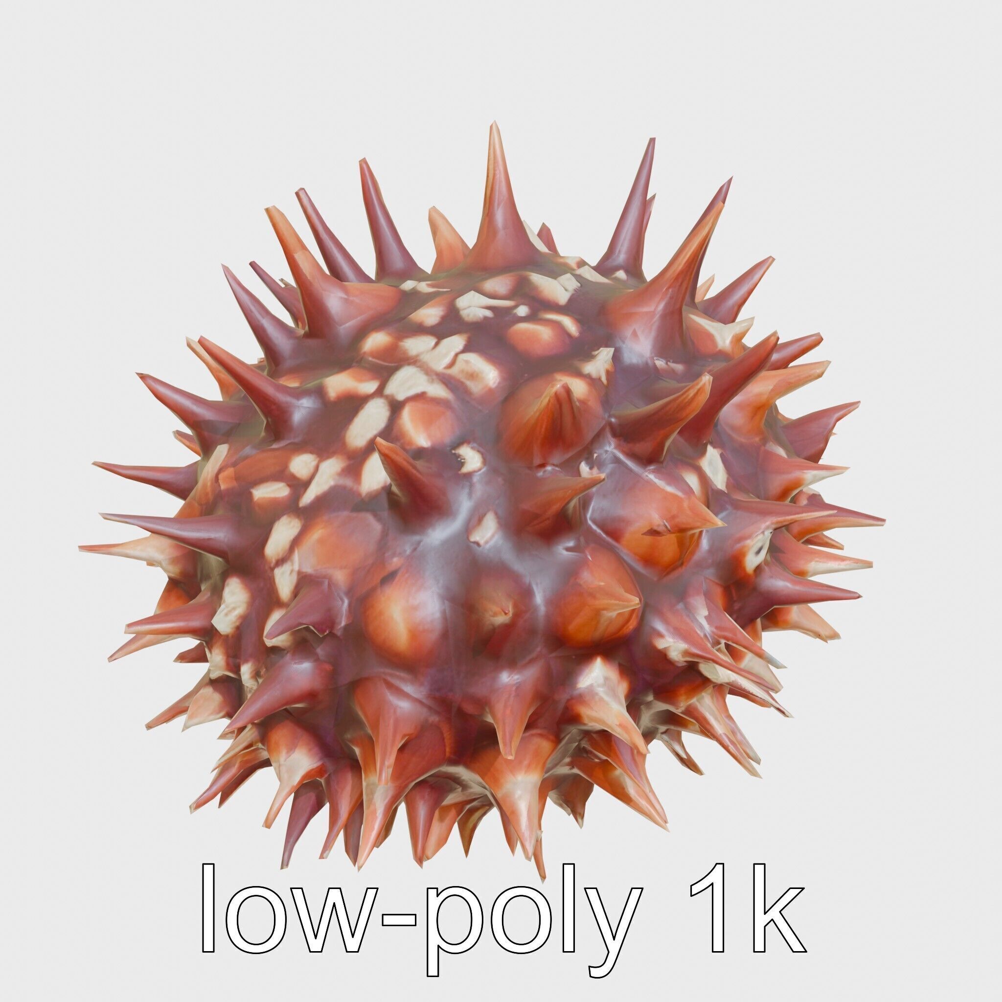 Venomous Fire Urchin with Spines Low-poly 3D model_13