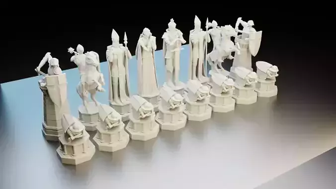 Harry Potter Wizard Chess 3D model full set