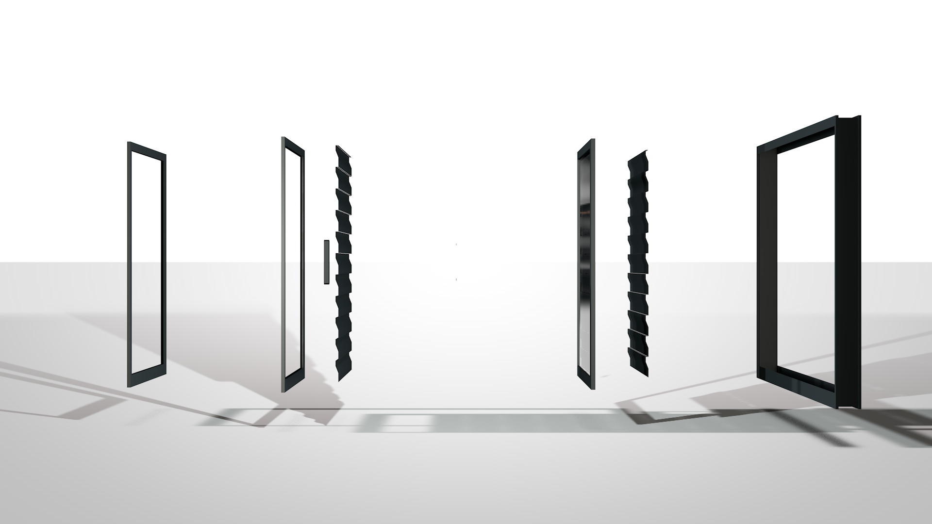 Aluminum Windows 3D model_2