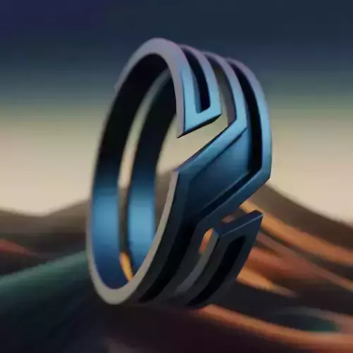 Cyber Bolt Ring - Futuristic High-Poly Jewelry Design 12