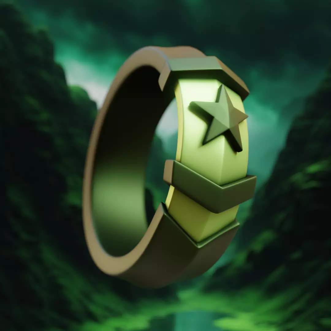Legendary Star Ring - Futuristic Stylized 3D Print Model 13 3D print model