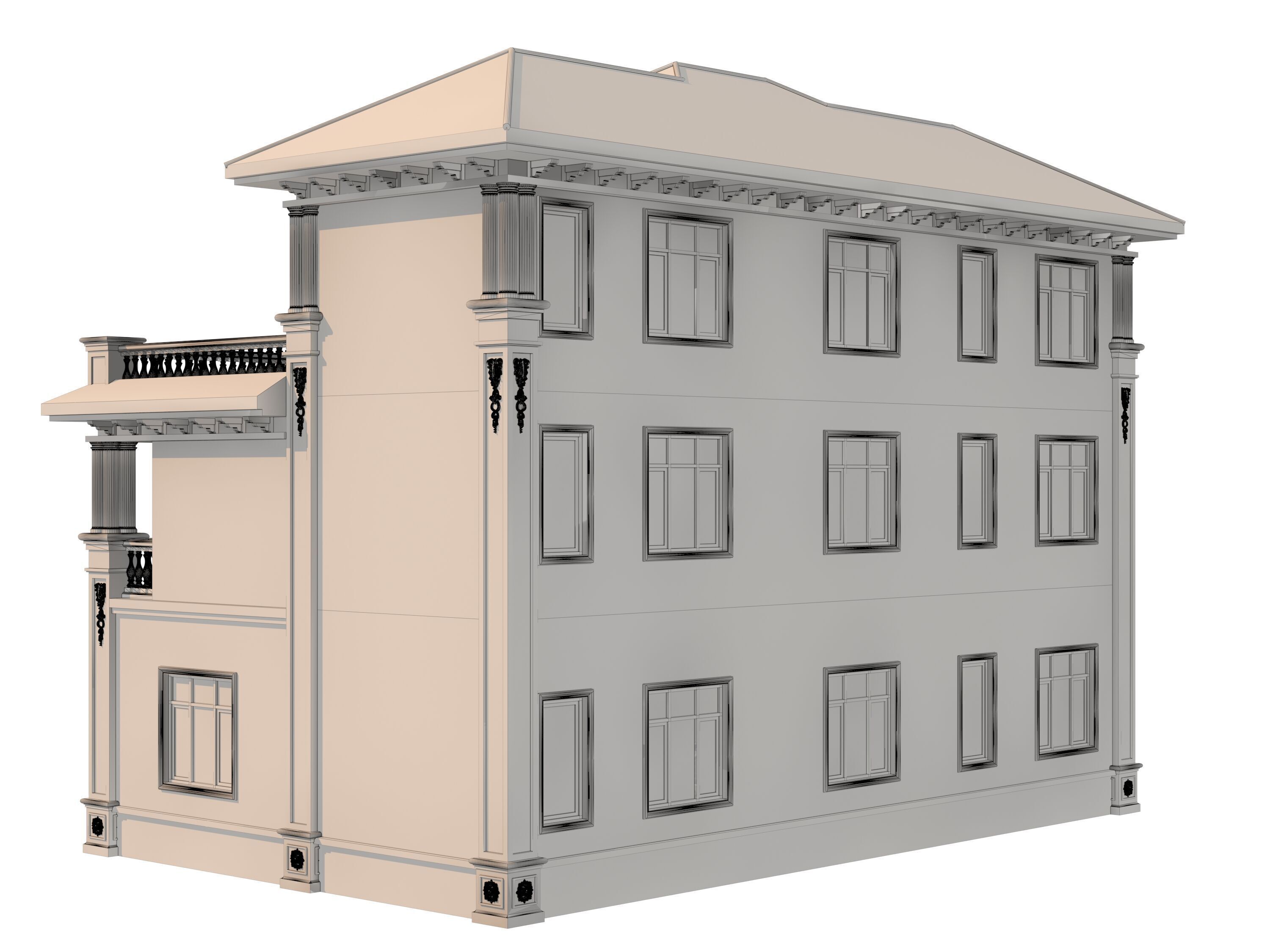 architecture luxury villa  3D model_10