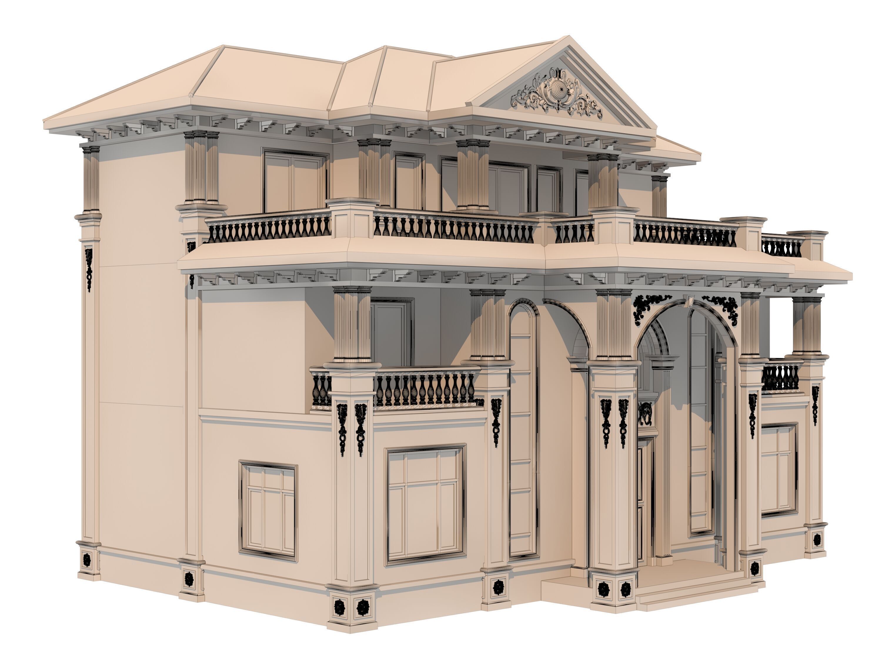 architecture luxury villa  3D model_11