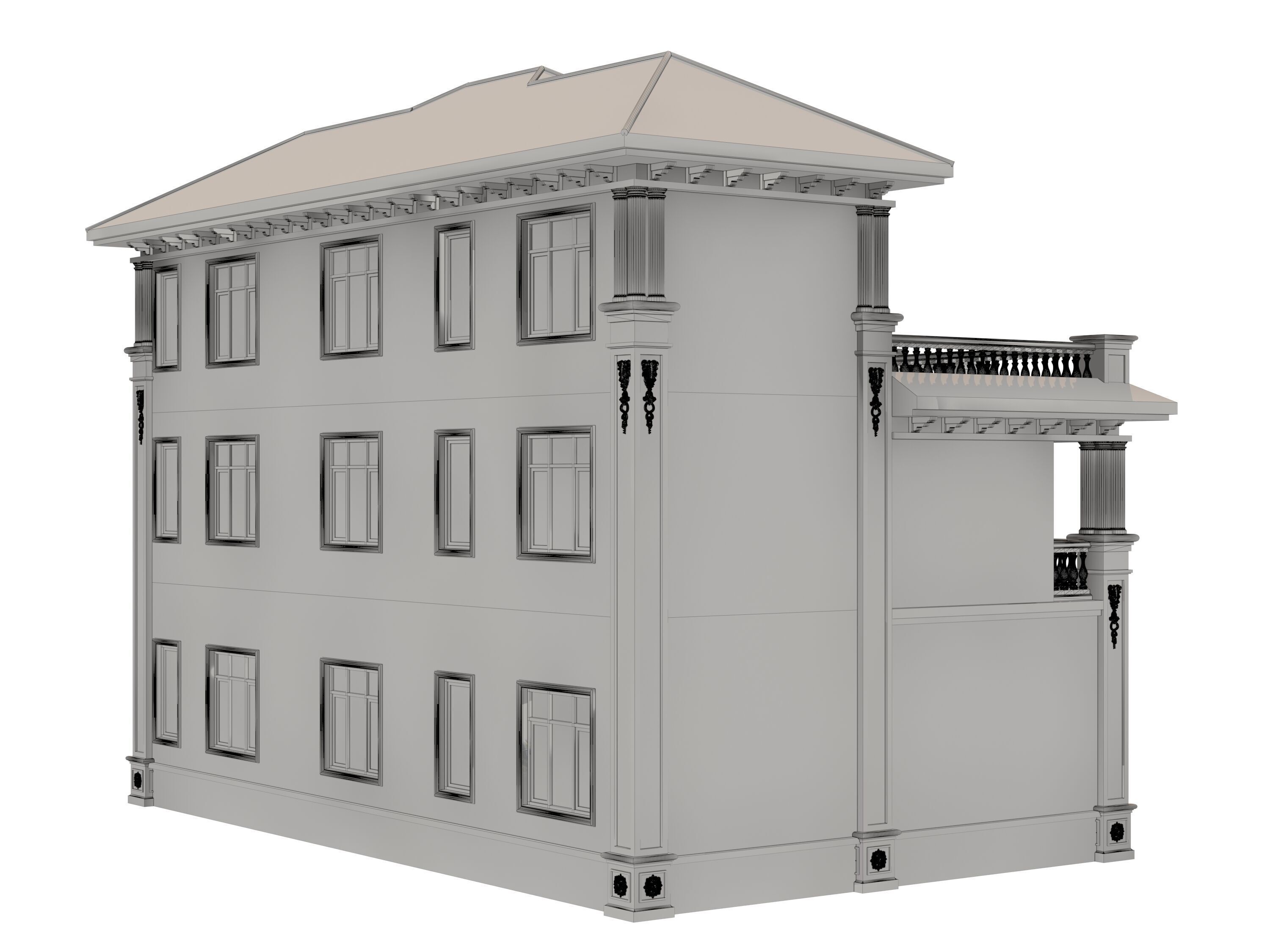 architecture luxury villa  3D model_8