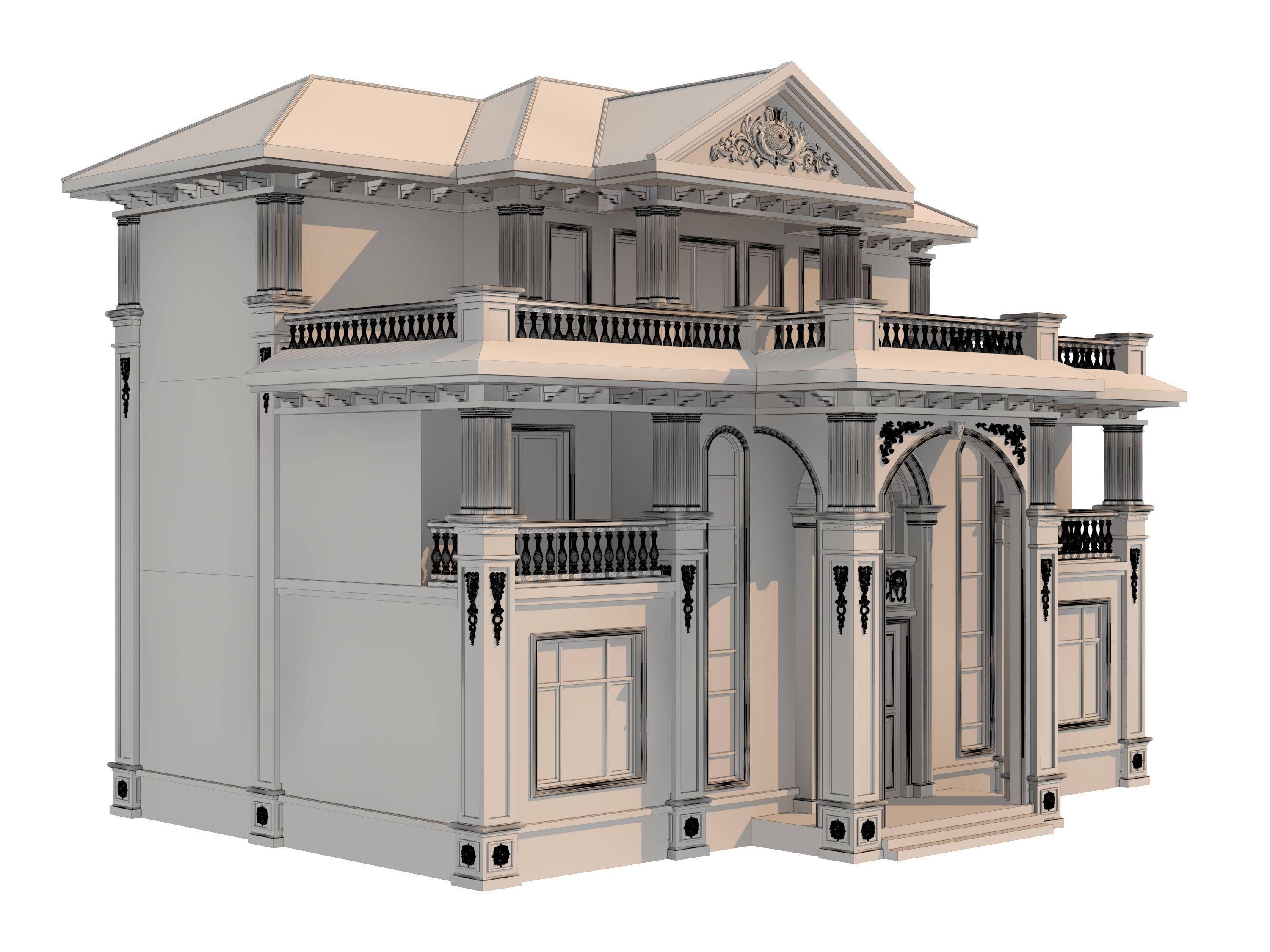 architecture luxury villa  3D model_7