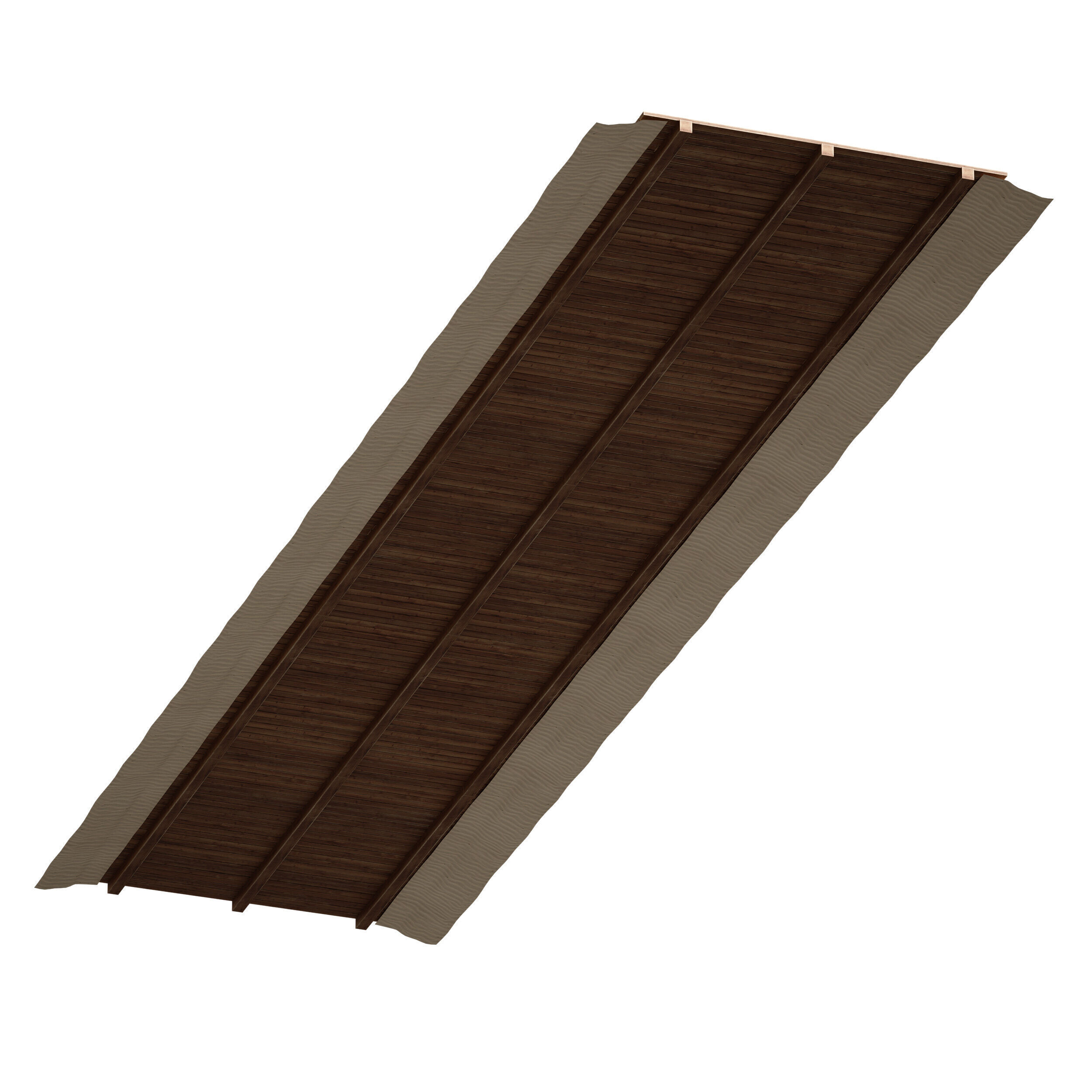 Coastal beach wooden decking access to the sea shore sand 3D model_5
