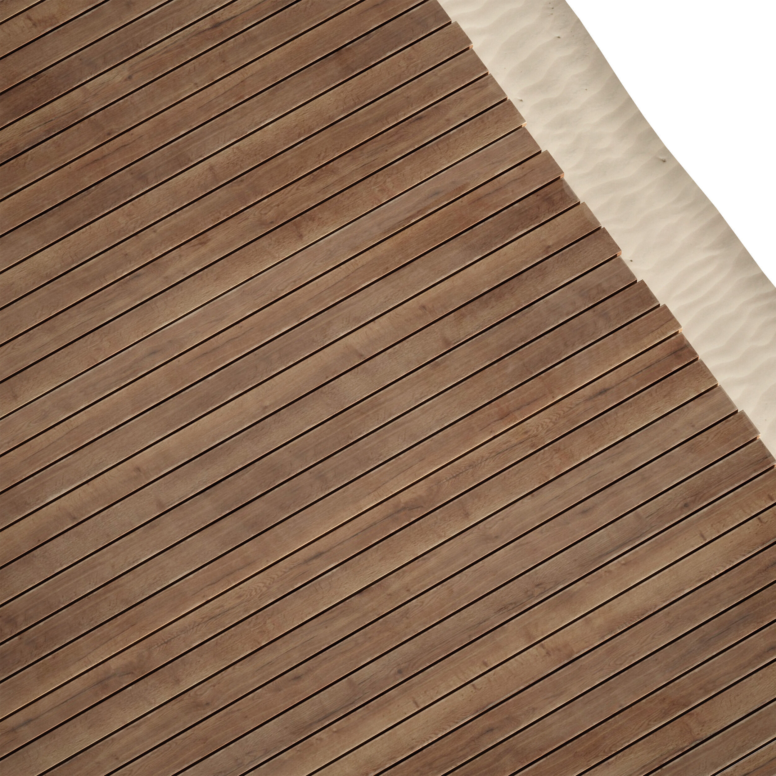 Coastal beach wooden decking access to the sea shore sand 3D model_14