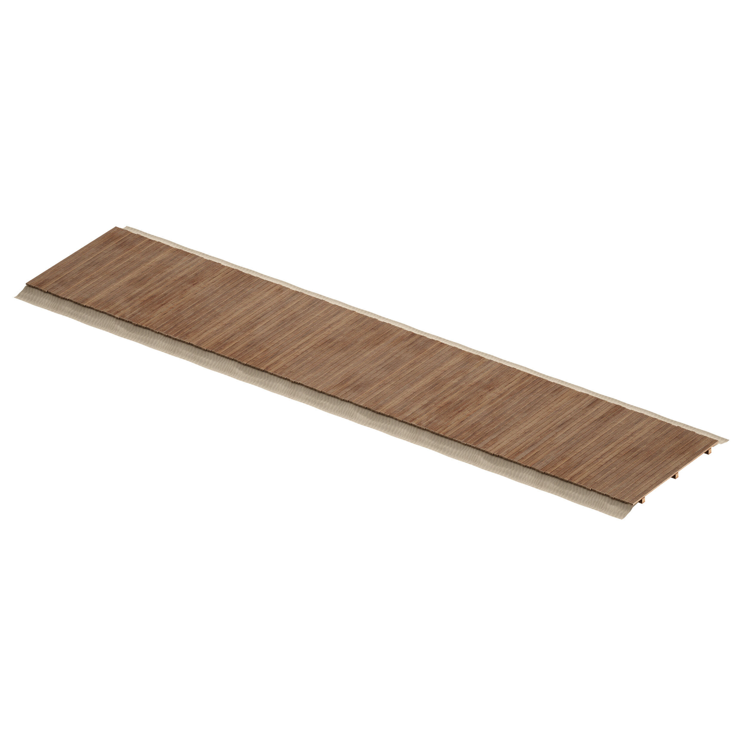 Coastal beach wooden decking access to the sea shore sand 3D model_17