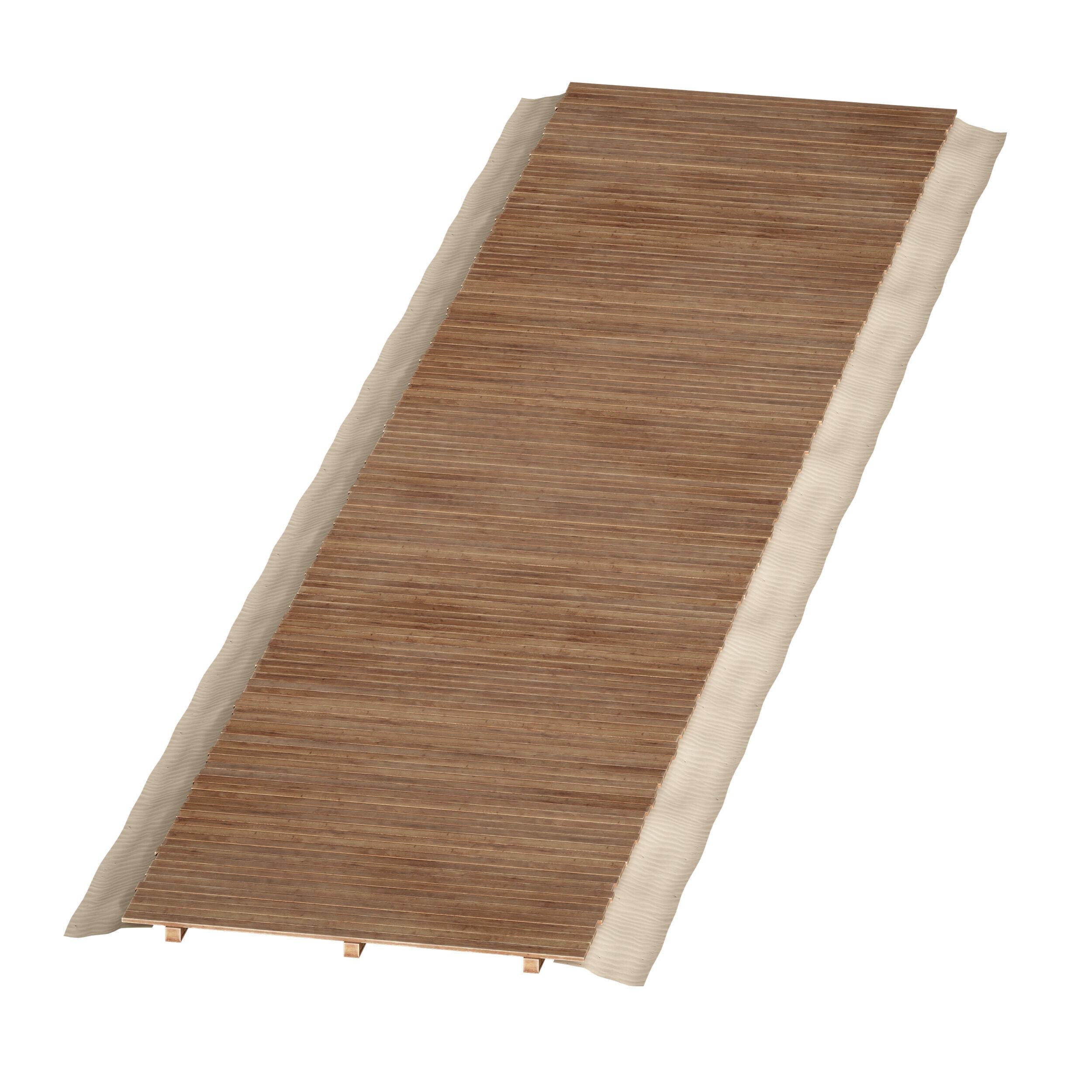 Coastal beach wooden decking access to the sea shore sand 3D model_4