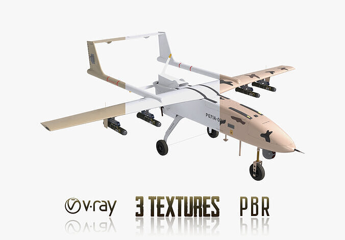 Fighter Drone P071A-020  Low High Poly High-Precision Low-poly 3D model