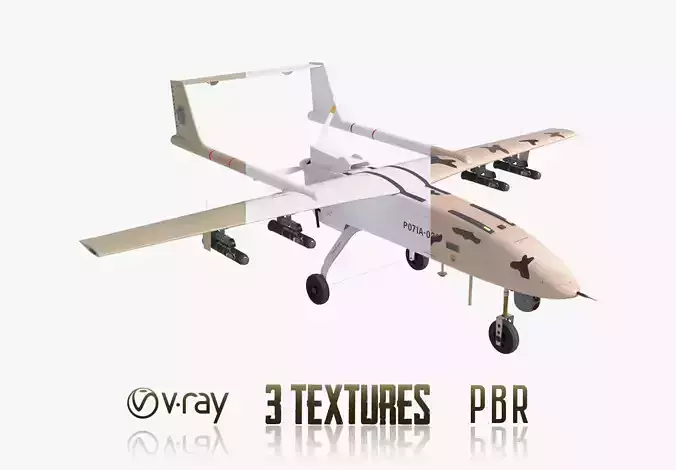 Fighter Drone P071A-020 Low High Poly High-Precision Low-poly 3D model
