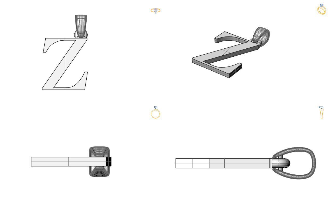 Alphabet Latin Z 3D print model_2