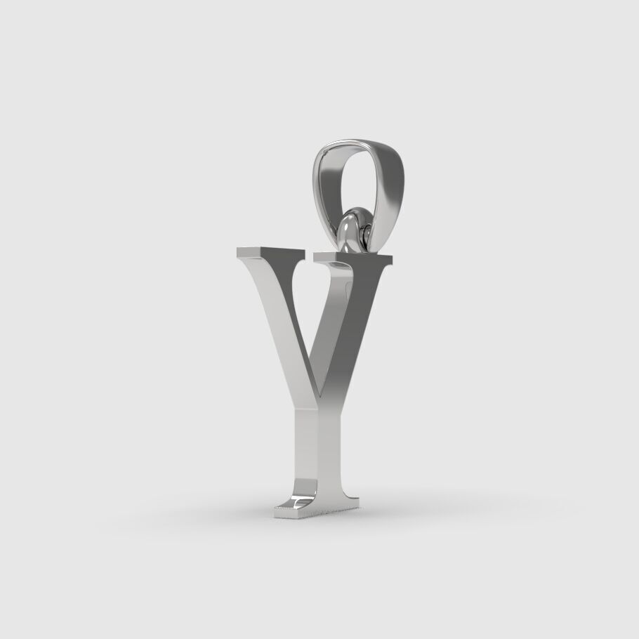 Alphabet Latin Y 3D print model_5