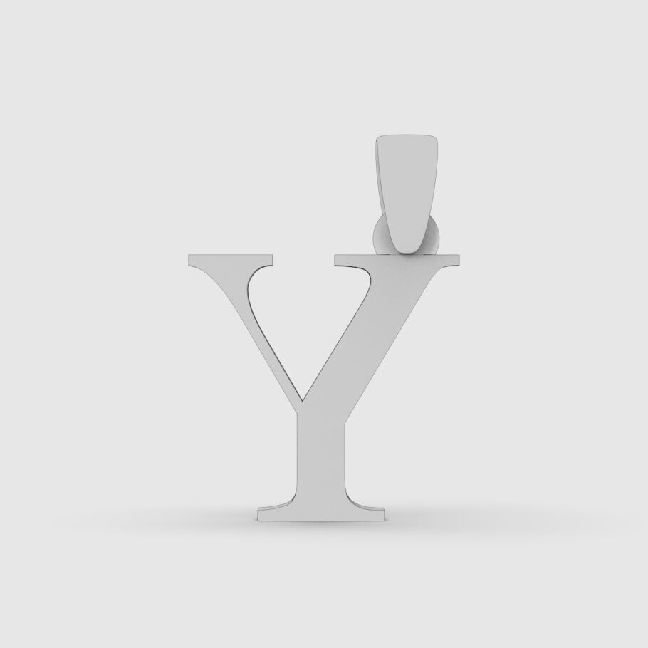 Alphabet Latin Y 3D print model_15