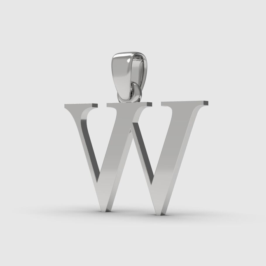 Alphabet Latin W 3D print model_4