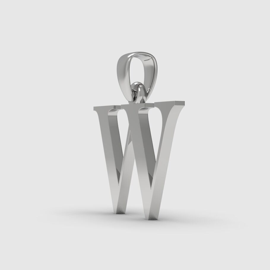 Alphabet Latin W 3D print model_12