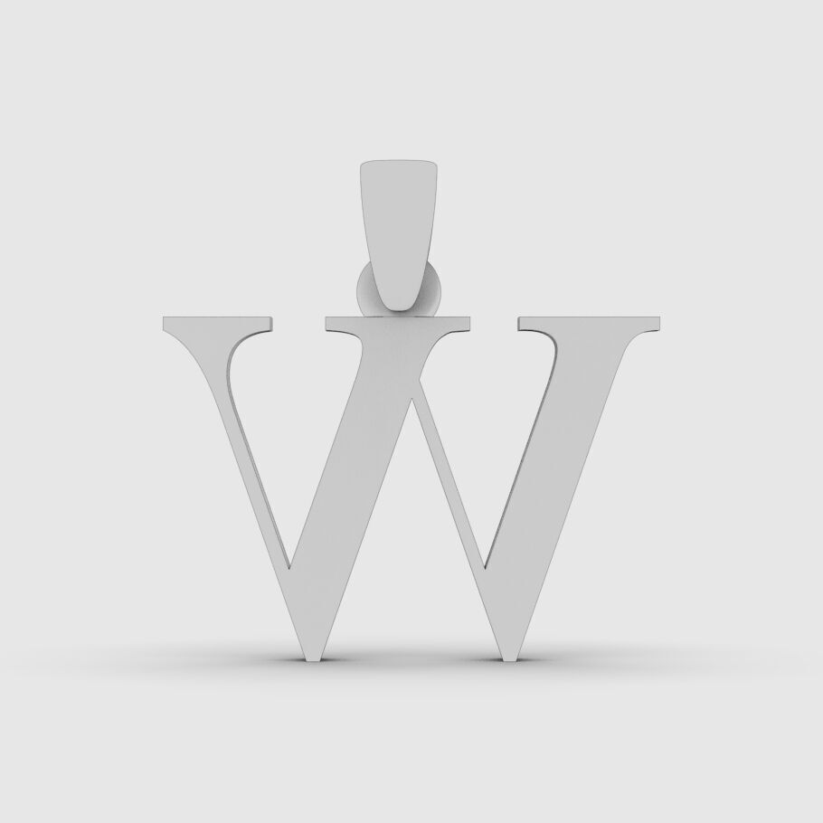 Alphabet Latin W 3D print model_16