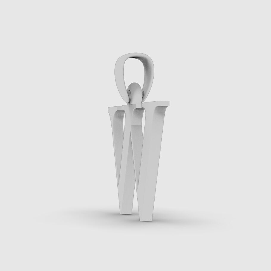 Alphabet Latin W 3D print model_17