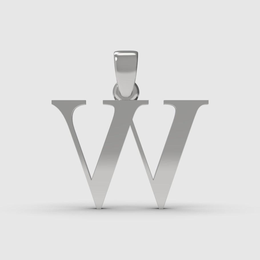 Alphabet Latin W 3D print model_3