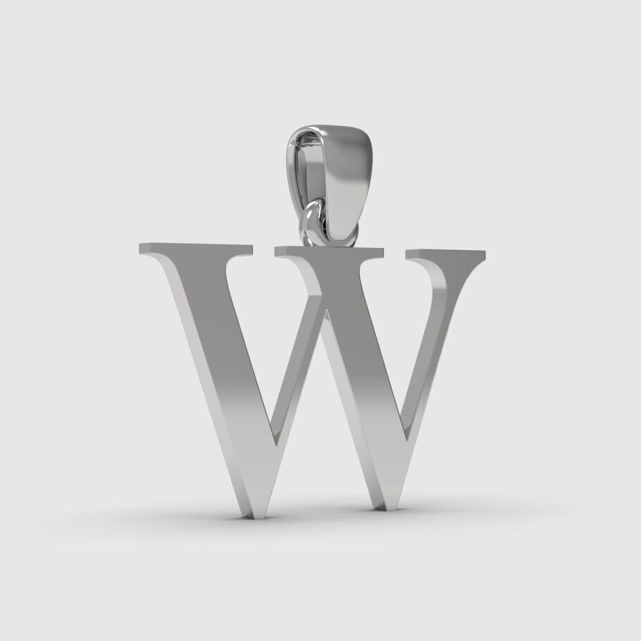 Alphabet Latin W 3D print model_10