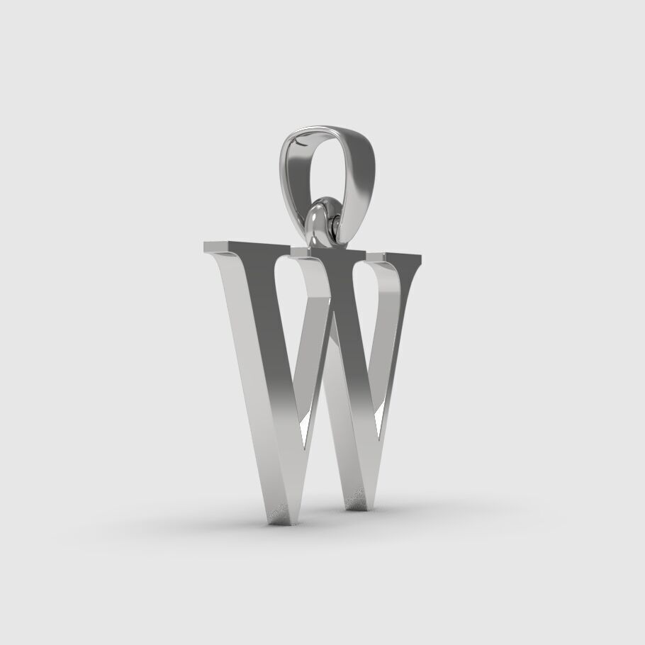 Alphabet Latin W 3D print model_9