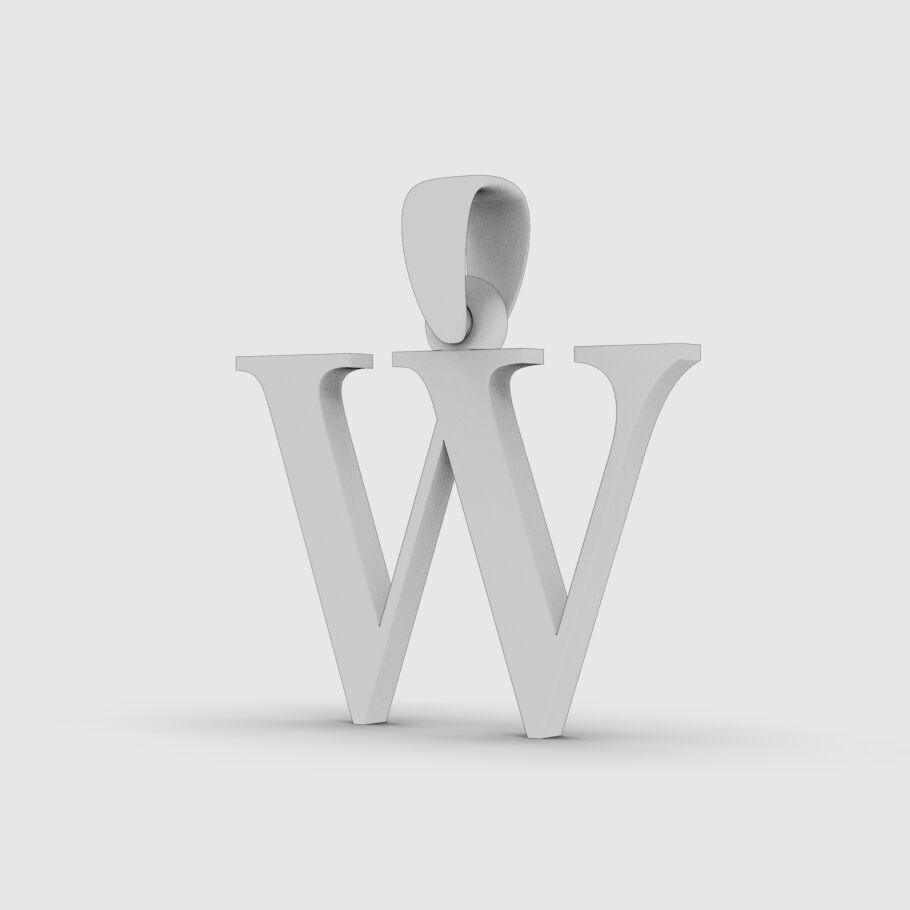 Alphabet Latin W 3D print model_14