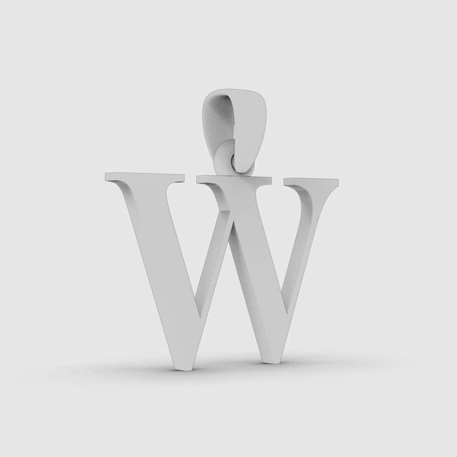Alphabet Latin W 3D print model_1