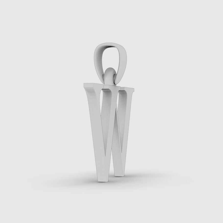 Alphabet Latin W 3D print model_15