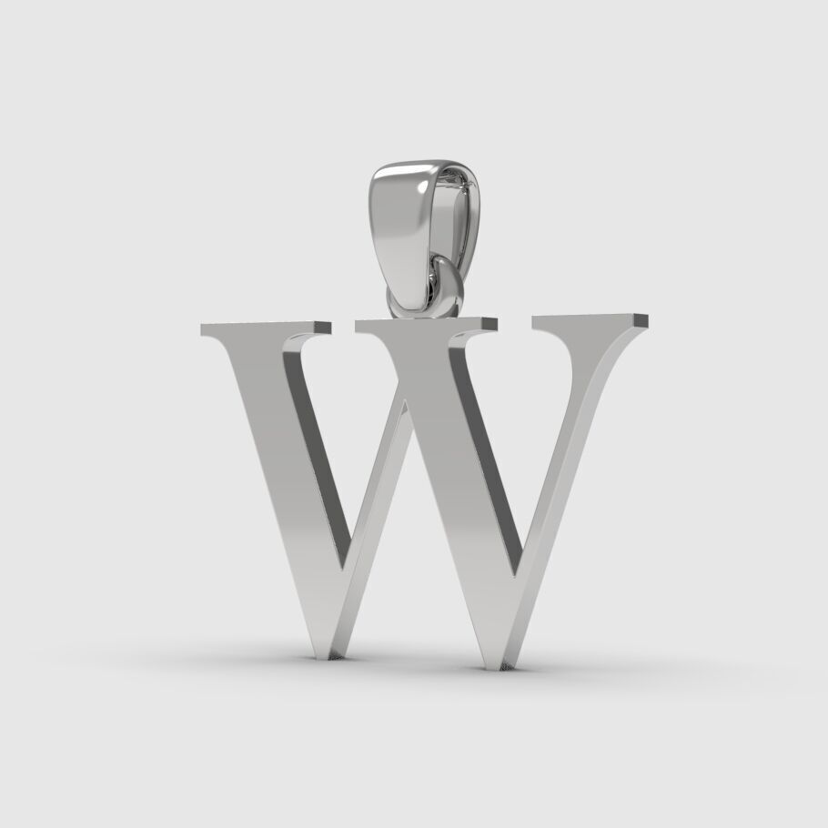 Alphabet Latin W 3D print model_11