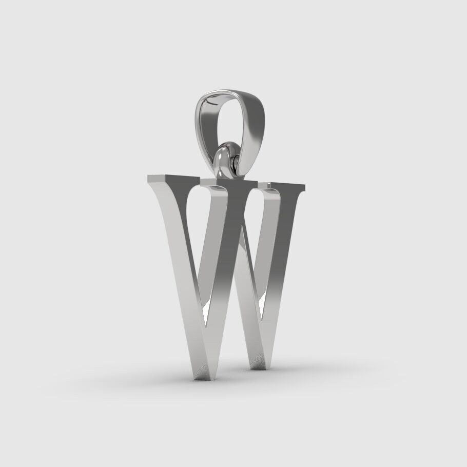 Alphabet Latin W 3D print model_5